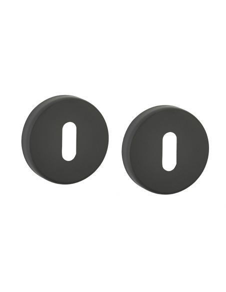 Pereche de rozete rotunde, cu orificiu pentru chei, negre - 1