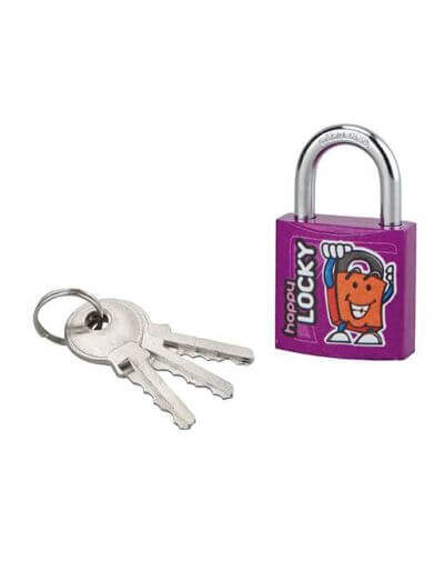 Lacat cu cheie, HAPPY LOCKY, 30 mm (violet), THIRARD - 1
