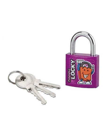 Lacat cu cheie, HAPPY LOCKY, 30 mm (violet), THIRARD - 1