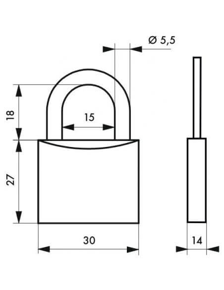 Lacat cu cheie, CHa€™TIOTE MEUH 7, 30 mm, THIRARD - 2