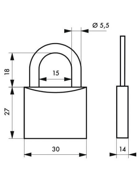 Lacat cu cheie, ASTROLOCK, 30 mm (capricorn), THIRARD - 2