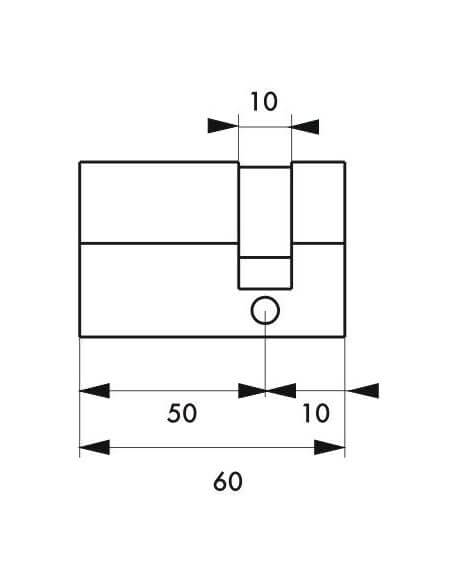 Semi-cilindru 50 x 10 mm, nichelat, ECO, 3 chei - 2