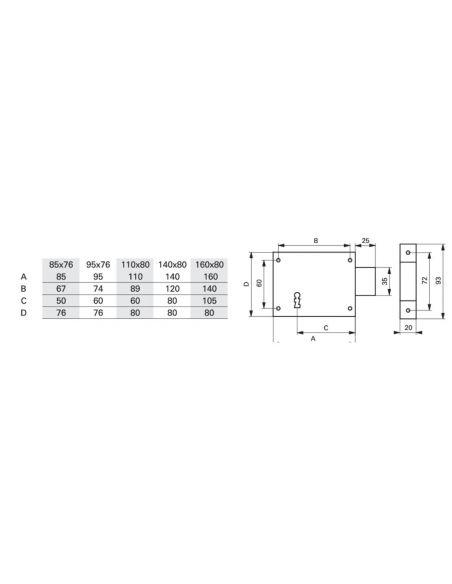 Broasca aplicata, 110 x 85 mm, deschidere stanga, THIRARD - 2
