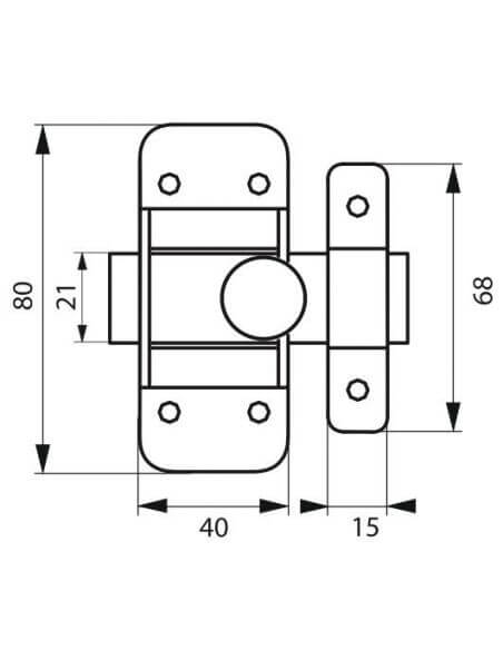 Zavor usa mobilier, aplicat, bolt rotund, 6,5 mm, zincat, THIRARD - 2