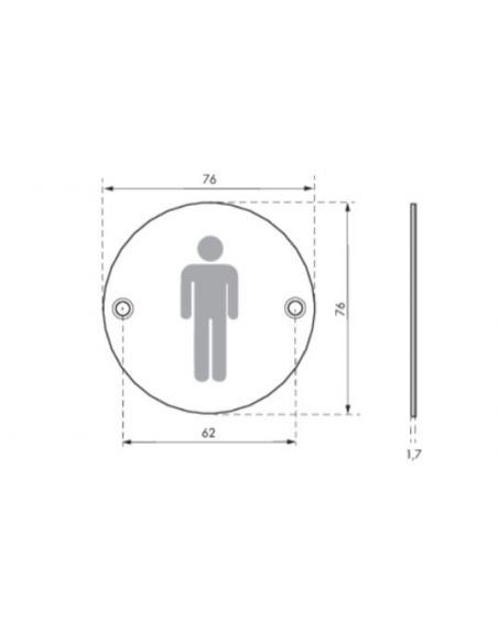 Disc semnalare Spatiu pentru Dusuri, rotund, 76 mm - 2