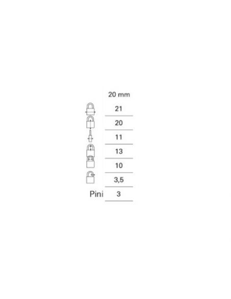 Lacat bagaj, cu cheie, RUCK, 20 mm, THIRARD - 2