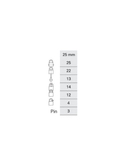 Lacat bagaj, cu cheie, RUCK, 25 mm, THIRARD - 2
