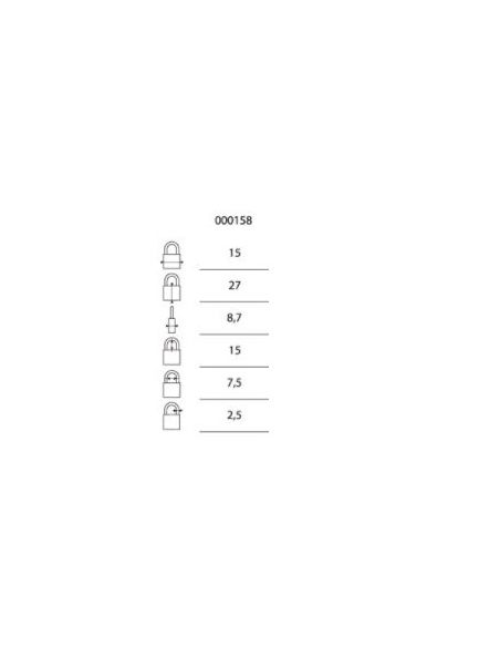 Lacat bagaj, cu cifru, Model 158, 15 mm, THIRARD - 2