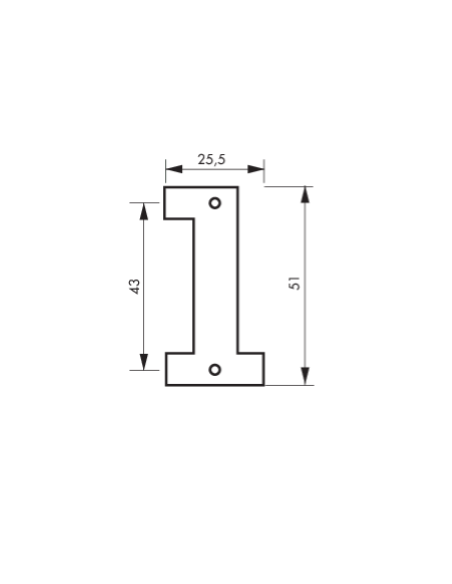 Cifra "2" inaltime 51 mm - prindere prin insurubare, THIRARD - 2