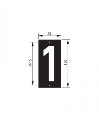 Placuta de semnalizare 56 x 130 mm cifra "4" - prindere prin insurubare, THIRARD - 1