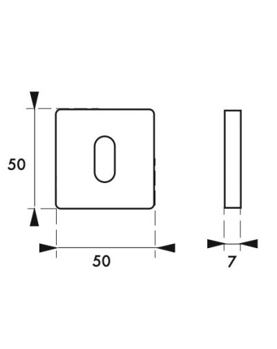 Pereche de rozete 50x50 cu orificiu pentru cheie, finisaj negru mat, THIRARD - 1