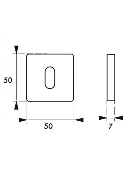 Pereche de rozete 50x50 cu orificiu pentru cheie, finisaj negru mat, THIRARD - 1