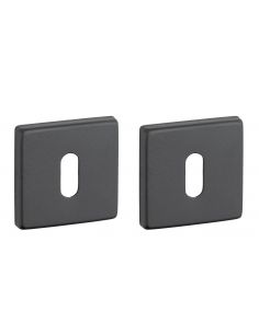 Pereche de rozete 50x50 cu orificiu pentru cheie, finisaj negru mat, THIRARD - 2