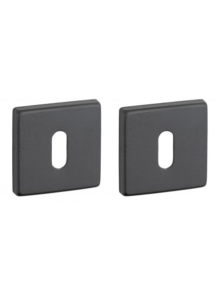 Pereche de rozete 50x50 cu orificiu pentru cheie, finisaj negru mat, THIRARD - 2