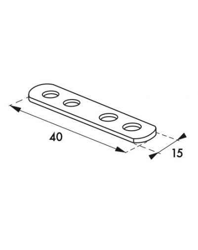 Placuta de asamblare 40 x 15 mm, THIRARD - 1