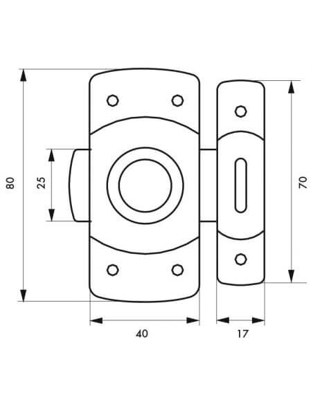 incuietoare automata mobilier, 40 mm, alb lacuit, THIRARD - 2