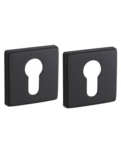 Pereche de rozete 50x50 cu profil de cilindru, finisaj negru mat, THIRARD - 1