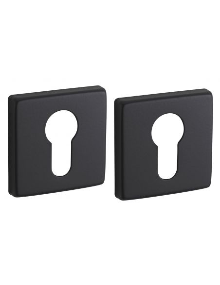 Pereche de rozete 50x50 cu profil de cilindru, finisaj negru mat, THIRARD - 1