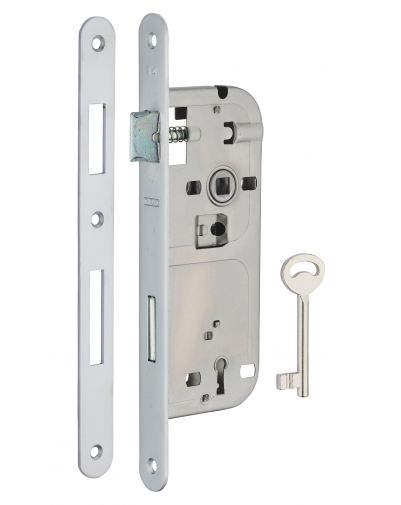 Broasca pentru usa cu cheie 40 x 90 mm , finisaj crom mat, Thirard - 1