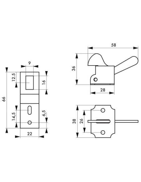 incuietoare dulap, cu carlig - 2