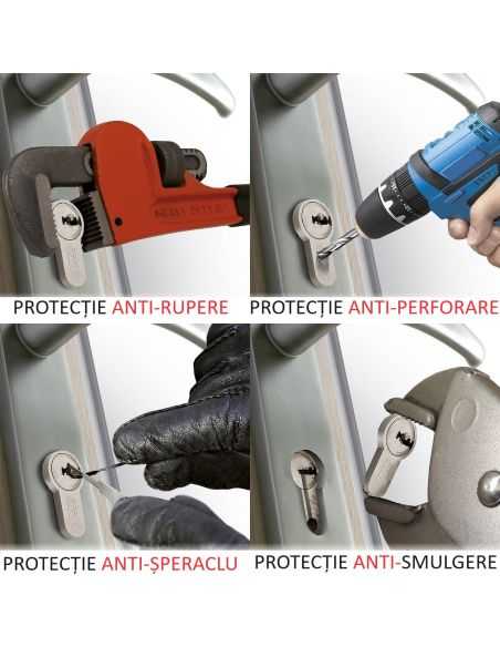 Cilindru 30 x 40 mm, cu buton, inalta siguranta TRANSIT 2, 4 chei reversibile și card proprietate - 8